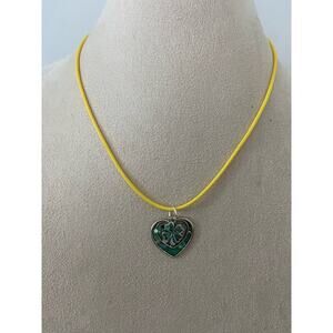 green heart pendant necklace